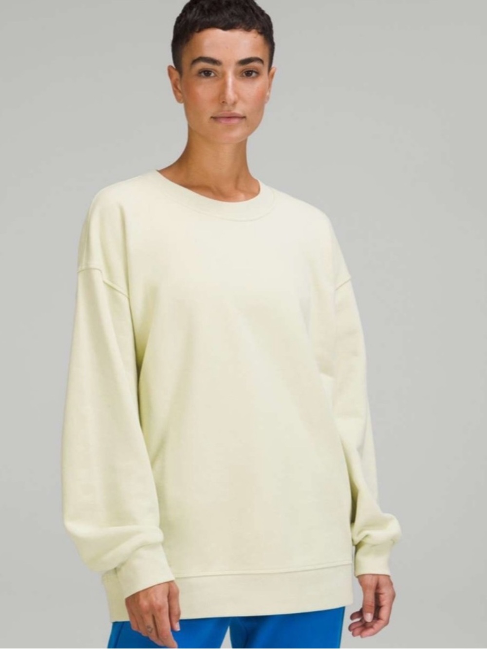Lululemon Perfectly Oversized Crew Dewy creamy light green size 4